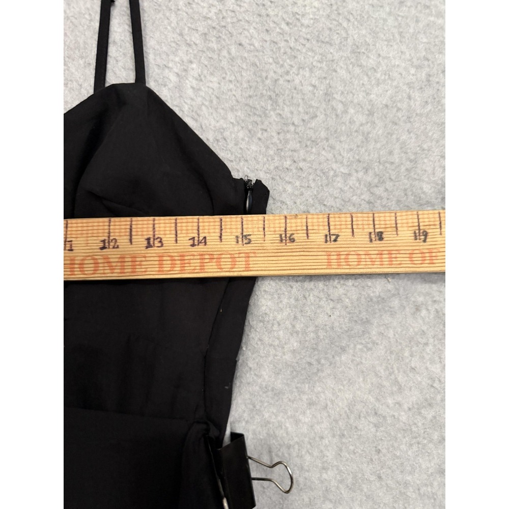 Zara Dress Womens M Black Scoop Neck Slip Adjustable Strap Bow Mini Party - Picture 9 of 11